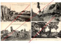 France WW1 4 Field Post Postcards Destroyed Marne Champagne Meuse French Photo 1914 1918 Great War WWI