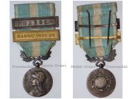 France WWI Colonial Medal with Clasps Maroc & Maroc 1925-26  Intermediate Type Unofficial