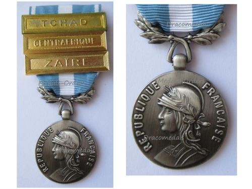 France Overseas Medal with Bars Centrafrique Zaire & Tchad 