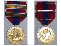 France National Defense Medal 1982 Bronze Class with Bars Armored Troops & Overseas Assistance Mission