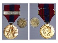 France National Defense Medal 1982 Bronze Class with Bar Troupes de Marine
