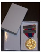 France National Defense Medal 1982 Gold Class with Bars Infantry and Overseas Assistance Mission Boxed