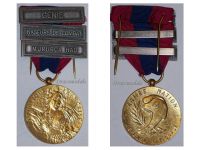 France National Defense Medal 1982 Bronze Class with Bars Genie Mururoa Hao Nageurs de Combat (Navy Seals)