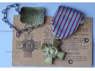 France WWII Combatants Cross Set with Card and Dog Tag