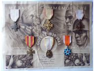 France WWII Set of 6 Medals with Diploma to Sergeant of the 423rd Pioneer Regiment PoW at STALAG XA & STALAG XB
