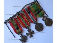France WWI WWII Set of 4 Medals (Valor & Discipline Medal, WW2 War Cross 1939, Volunteer Cross, Medal for Civil Prisoners of War Deportees & Hostages, WWI Volunteer Medal) MINI
