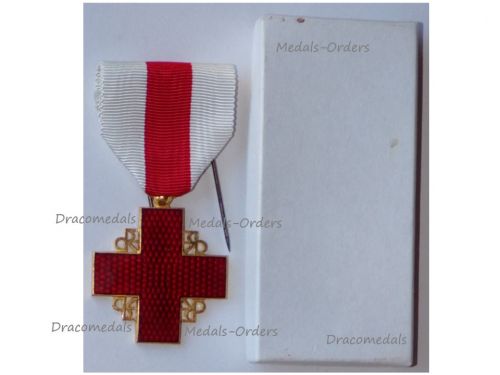 France Red Cross Medal of Recompense Gold Class 2nd Type 1st Form 1950 Boxed