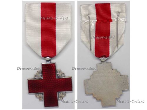 France Red Cross Medal Recompense Silver Class 2nd Type 2nd Form 1950