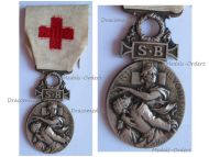 France SB Red Cross Medal of the French Association for Aiding the Wounded Military 1864 1866 Silvered Bronze Type