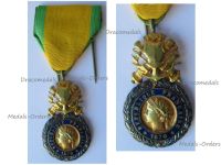 France WWII Military Medal Valor & Discipline 1870 6th Type Based 1944 1951 Marked Bronze