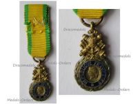 France WW2 Military Medal Valor & Discipline 1870 Bifacial Type MINI