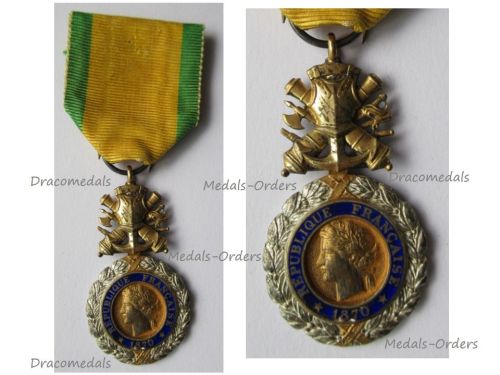 France WWI Military Medal Valor & Discipline 1870 7th type 1910 1951 by Paris Mint