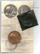 France WWI Verdun Medal 1916 by Vernier Non Wearable Type Cased by the Paris Mint with Bilingual Diploma 