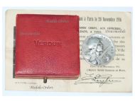 France WWI Silver Verdun Medal 1916 by Vernier Non Wearable Type by the Paris Mint for Officers Boxed with Monolingual Diploma