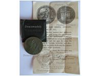 France WWI Verdun Medal 1916 by Vernier Non Wearable Type Cased by the Paris Mint with Bilingual Diploma