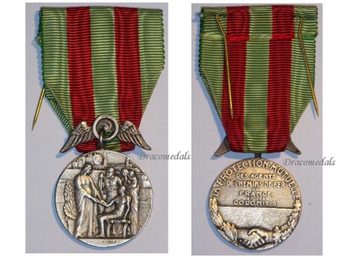 France WW1 Colonial Railways Mutual Security Medal Agents French Decoration 1900 J. Moly