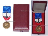 France WWII French Navy Bronze Medal of Honor for Civil Personnel by the Paris Mint Named Dated 1946 Boxed