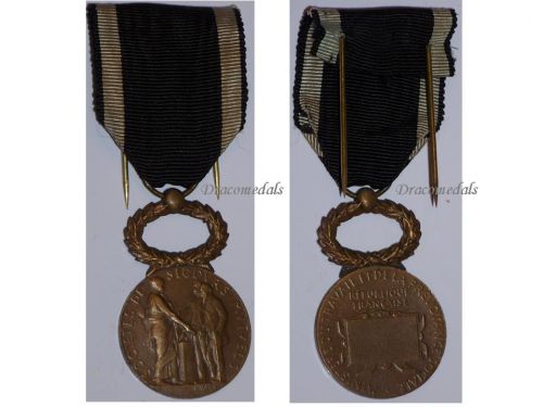 France WW1 Mutual Security Assurance Civil Medal 1900 WWI French Decoration Award Republic Great War Roty