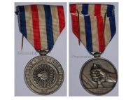 France WWII Railroad Silver Merit Medal for 25 Years Service 2nd Type Named 1942 by Paris Mint Vichy Government
