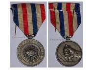 France WWII Honor Medal of Railroads Silver Class 2nd Type Attributed 1942 by the Paris Mint Vichy Government