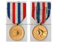 France WWII Railroad Gold Merit Medal for 35 Years Service 2nd Type Named 1945 by Paris Mint