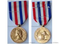 France Railroad Gold Merit Medal for 35 Years Service 3rd Type Named 1965 by Paris Mint
