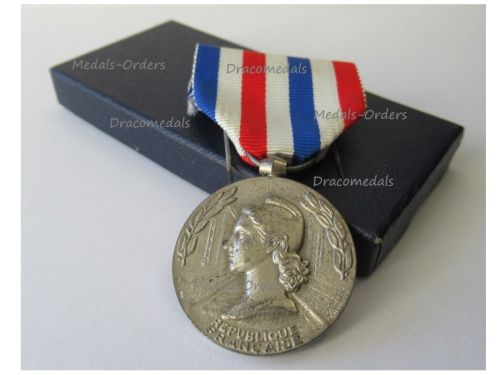 France Honor Medal of Railroads Silver Class 3rd Type Attributed to Female 1976 by the Paris Mint Boxed by Delande