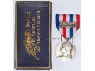France WWII Honor Medal of Railroads Silver Class 1st Type Named 1939 by the Paris Mint Boxed by Arthus Bertrand
