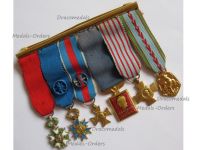 France WWII Set of 6 Medals of the French Air Force (Orders of the Legion of Honor, National Order of Merit, Military Merit, Aeronautical Medal) MINI