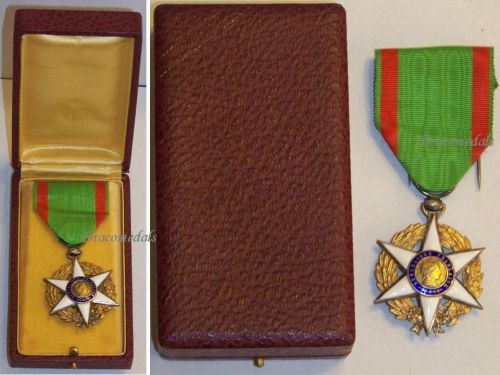 France WWI Order of Agricultural Merit 1883 Knight's Star Silver Lux Type Boxed