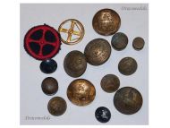 France WW2 Buttons set Insignia Army Air Force Fire Fighter Free French 1940 1945 Armée de l'Air