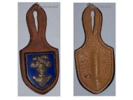 France Badge Spahis Light Cavalry (Tank) Regiment on Leather Fob 1960s