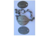 France WWI French Army Officer's Military Dog Tag Set with Bracelet