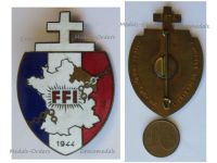 France WWII Free French of Interior FFI Region C Badge Resistance Low Numbered