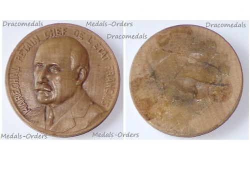 France WWII Marshal Philippe Petain Patriotic Medal of the French Government of Vichy by Angeli