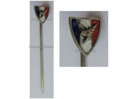 France WW2 Stickpin Badge Gaule Helmet, French Legion of Volunteers of the National Revolution 1940 1944 Vichy Government