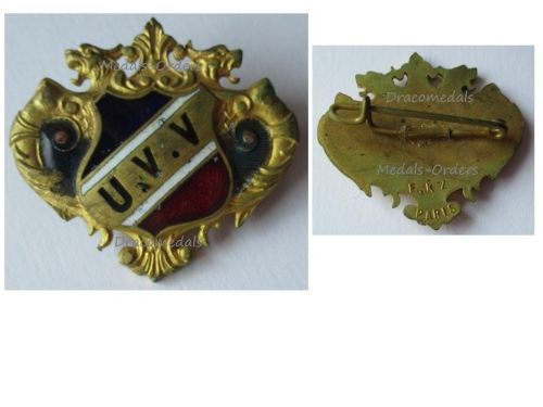 France WWI UVV Badge Cycling Union of Versailles by EKZ Paris