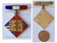 France WWII Free French Patriotic Badge with the Flags of the Allied Powers USA, USSR, Britain & China