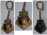 France Badge of the 3rd RIC Colonial Infantry Regiment on Key Chain Fob 1950s