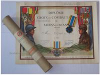 France WWI Young Combatant Medal for Soldiers Under 20 Years of Age by Decat with Diploma