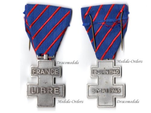 France Libre WWII Free French Volunteers Commemorative War Cross 1939 1945 by the Paris Mint