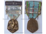 France WWII Commemorative Medal 1939 1945 with 3 Clasps (France, Liberation, North Africa) by the Paris Mint