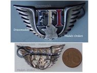 France WWII Free French of Interior Wings FFI Badge Resistance Numbered