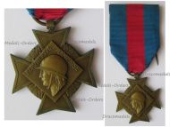 France WWII Cross for Voluntary Services Bronze Class 2nd Type with Large Head by Delannoy