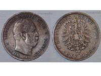 Germany Prussia 5 Mark 1874 A Silver Coin Kaiser Wilhelm I Berlin Mint