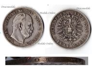 Germany Prussia 5 Mark 1876 B Silver Coin Kaiser Wilhelm I Hanover Mint