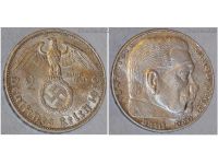 Nazi Germany 2 Mark Coin 1939 J Swastika WWII German Paul Von Hindenburg 3rd Third Reich WW2 