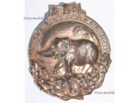 Germany WWI Colonial Elephant Badge for Service in the German Africa Colonies and the South Seas 1922 Silvered Example