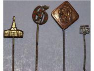 Germany WWI 4 Stickpins (DTB German Gymnastics Federation, Prussia Lighthouse Kyffhauser Land Forces Veteran Association etc)
