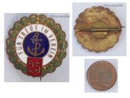 Germany WWI Badge of the Veteran Association of the German Imperial Navy for 25 Years Loyal Contribution